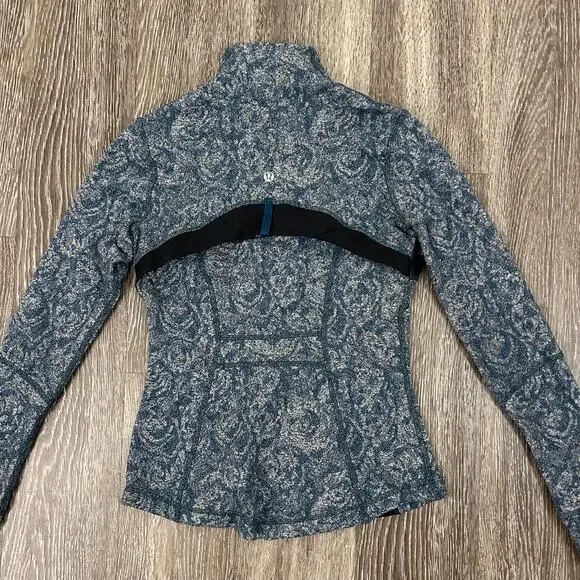 EUC Lululemon Define Jacket Brushed Rose Herringbone Alberta Lake Zip Black Teal